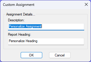 Assignment Details Window