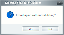 Export again without validating popup message