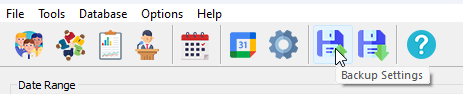 Backup Settings toolbar icon
